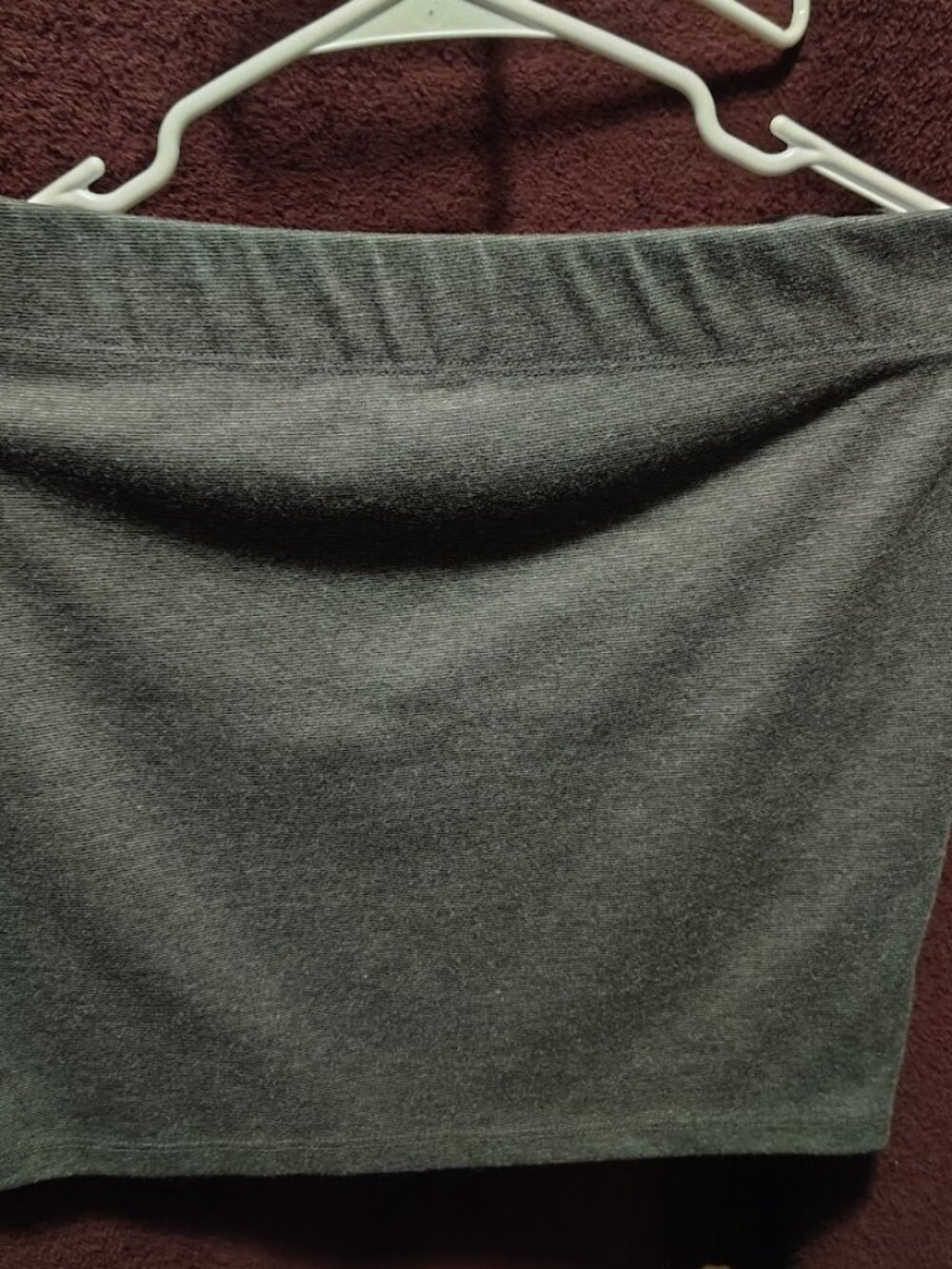 Ladies 'Nollie' Brand Vintage Gray Heather Knit Mini Skirt Size Extra Large